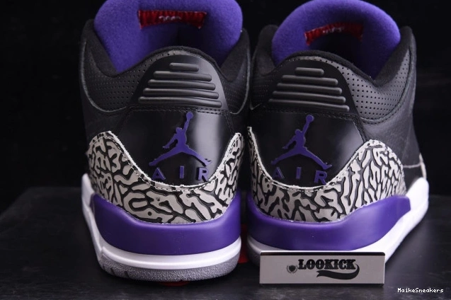 MaikeSneakers 3 Retro Air CT8532-050 Black Court Purple Jordan 0809